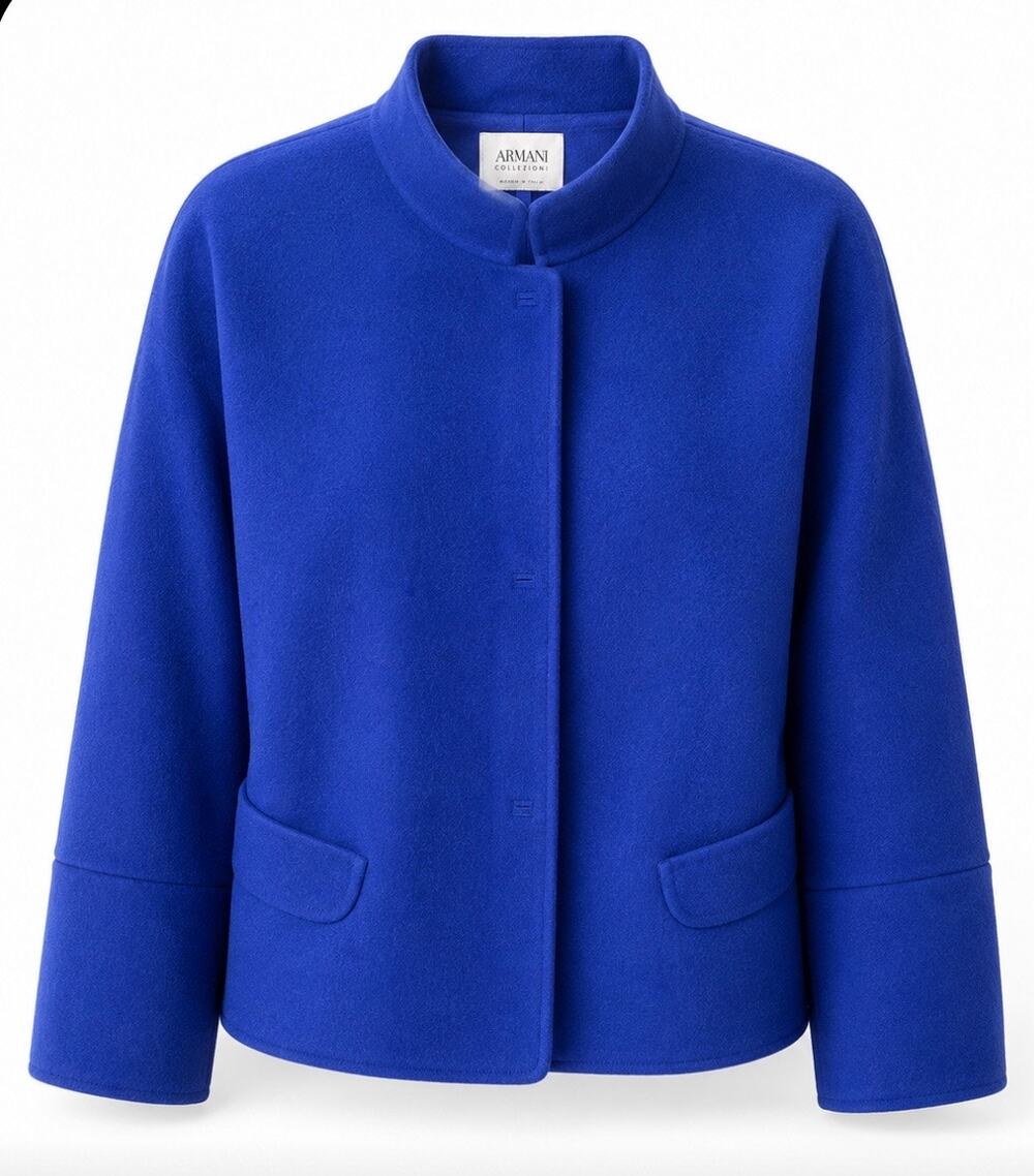 Armani Collezioni Vintage Double Faced
Wool Jacket Size 4 Royal Blue Italy